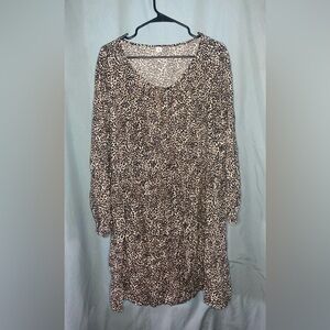 Old Navy Women’s Dress, Leopard Print. Size XXL, Black & Brown. Long Sleeve